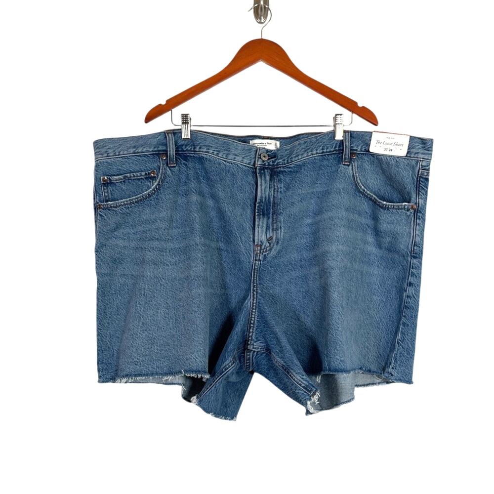 Abercrombie & Fitch The Loose Jean Short 6.5" Baggy High Rise Size 24 Plus NWT